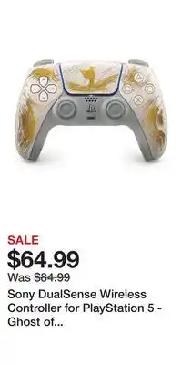 Game Stop Sony DualSense Wireless Controller for PlayStation 5 - Ghost of Yotei Gold Limited Edition offer