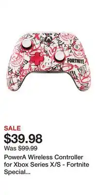 Game Stop PowerA Wireless Controller for Xbox Series X/S - Fortnite Special Edition offer