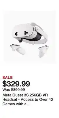 Game Stop Meta Quest 3S 256GB VR Headset - Access to Over 40 Games with a 3-Month Trial of Meta Horizon Plus offer