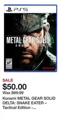Game Stop Konami METAL GEAR SOLID DELTA: SNAKE EATER – Tactical Edition - PlayStation 5 offer