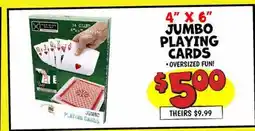 Ollie's 4 X 6 JUMBO PLAYING CARDS offer