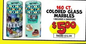 Ollie's COLORED GLASS GAME MARBLES offer