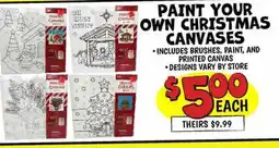 Ollie's PAINT YOUR CANVAS - OWN CHRISTMAS CANVASES offer