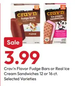 Stater Bros Crav'n Flavor Fudge Bars or Real Ice Cream Sandwiches offer