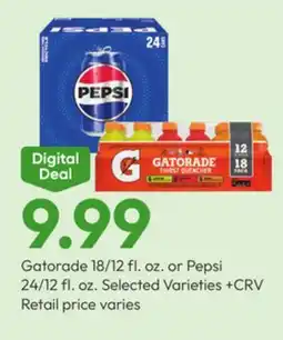 Stater Bros Gatorade 18/12 fl. oz. or Pepsi 24/12 fl. oz offer