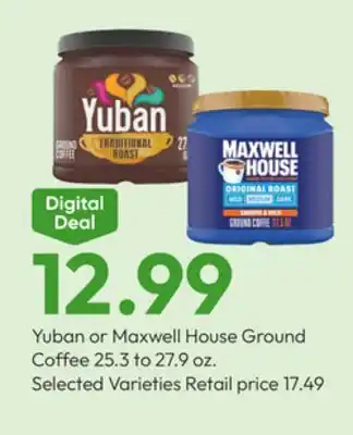 Stater Bros Yuban or Maxwell House Ground Coffee offer