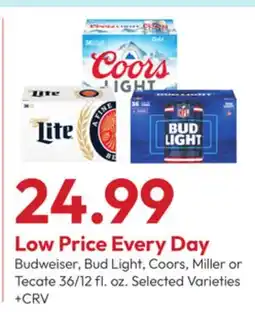 Stater Bros Budweiser, Bud Light, Coors, Miller or Tecate offer