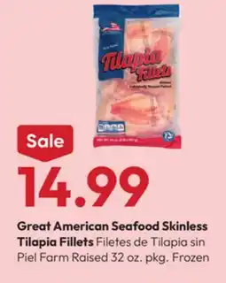 Stater Bros Great American Seafood Skinless Tilapia Fillets offer