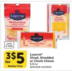 Vons Lucerne Sliced, Shredded or Chunk Cheese offer