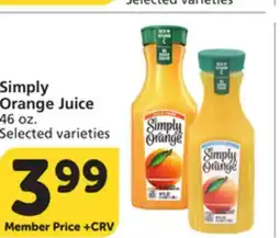 Vons Simply Orange Juice offer