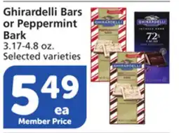 Vons Ghirardelli Bars or Peppermint Bark offer