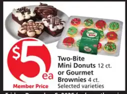 Vons Two-Bite Mini Donuts 12 ct. or Gourmet Brownies 4 ct offer