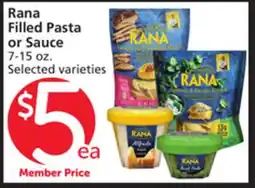 Vons Rana Filled Pasta or Sauce offer