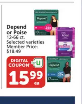 Vons Depend or Poise offer