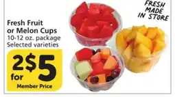 Vons Fresh Fruit or Melon Cups offer