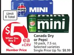Vons Canada Dry or Pepsi offer