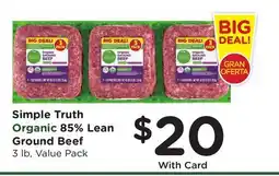 Ralphs Simple Truth 85% Lean Ground Beef offer
