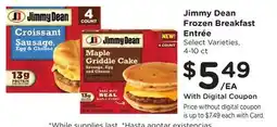Ralphs Jimmy Dean Frozen Breakfast Entrée offer