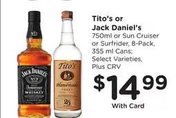 Ralphs Tito's or Jack Daniel's offer