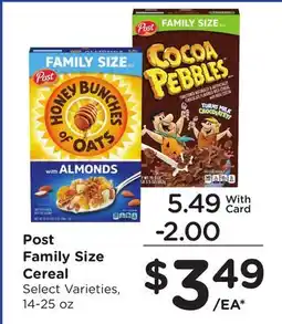 Ralphs Post Family Size Cereal offer
