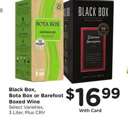 Ralphs Black Box, Bota Box or Barefoot Boxed Wine offer