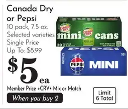 Pavilions Canada Dry or Pepsi offer