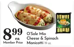 Pavilions O'Sole Mio Cheese & Spinach Manicotti offer