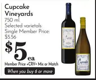 Pavilions Cupcake Vineyards offer