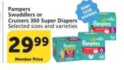 Pavilions Pampers Swaddlers or Cruisers 360 Super Diapers offer