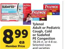 Pavilions Tylenol Adult or Pediatric Cough, Cold or Sudafed PE Congestion offer
