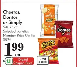 Pavilions Cheetos, Doritos or Simply offer