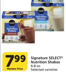 Pavilions Signature SELECT Nutrition Shakes offer