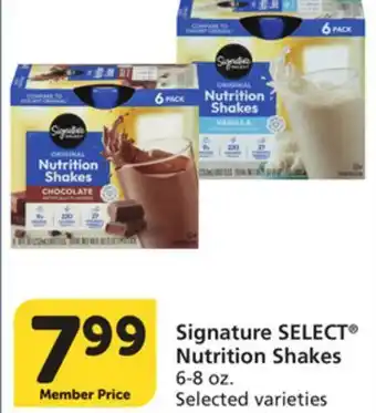 Pavilions Signature SELECT Nutrition Shakes offer