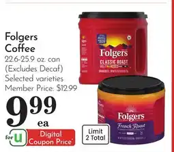 Pavilions Folgers Coffee offer