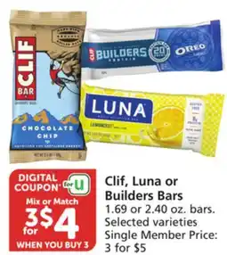 Pavilions Clif, Luna or Builders Bars offer