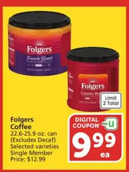 Albertsons Folgers Coffee offer