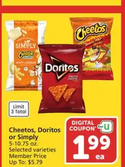 Albertsons Cheetos, Doritos or Simply offer