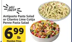 Albertsons Antipasto Pasta Salad or Cilantro Lime Cotija Penne Pasta Salad offer
