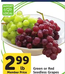 Albertsons Green or Red Seedless Grapes offer