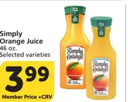 Albertsons Simply Orange Juice offer
