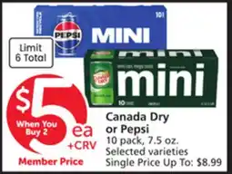 Albertsons Canada Dry or Pepsi offer