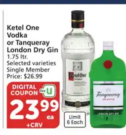 Albertsons Ketel One Vodka or Tanqueray London Dry Gin offer