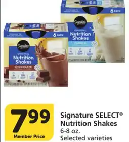Albertsons Signature SELECT Nutrition Shakes offer