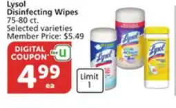 Albertsons Lysol Disinfecting Wipes offer