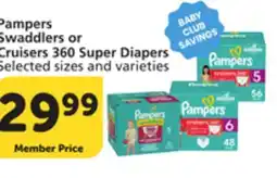 Albertsons Pampers Swaddlers or Cruisers 360 Super Diapers offer