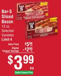 Smart & Final Bar-S Sliced Bacon offer