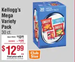Smart & Final Kellogg's Mega Variety Pack offer