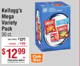 Smart & Final Kellogg's Mega Variety Pack offer