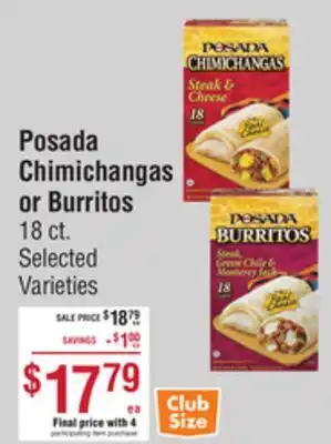 Smart & Final Posada Chimichangas or Burritos offer