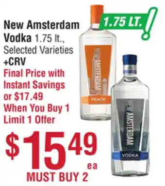 Smart & Final New Amsterdam Vodka offer